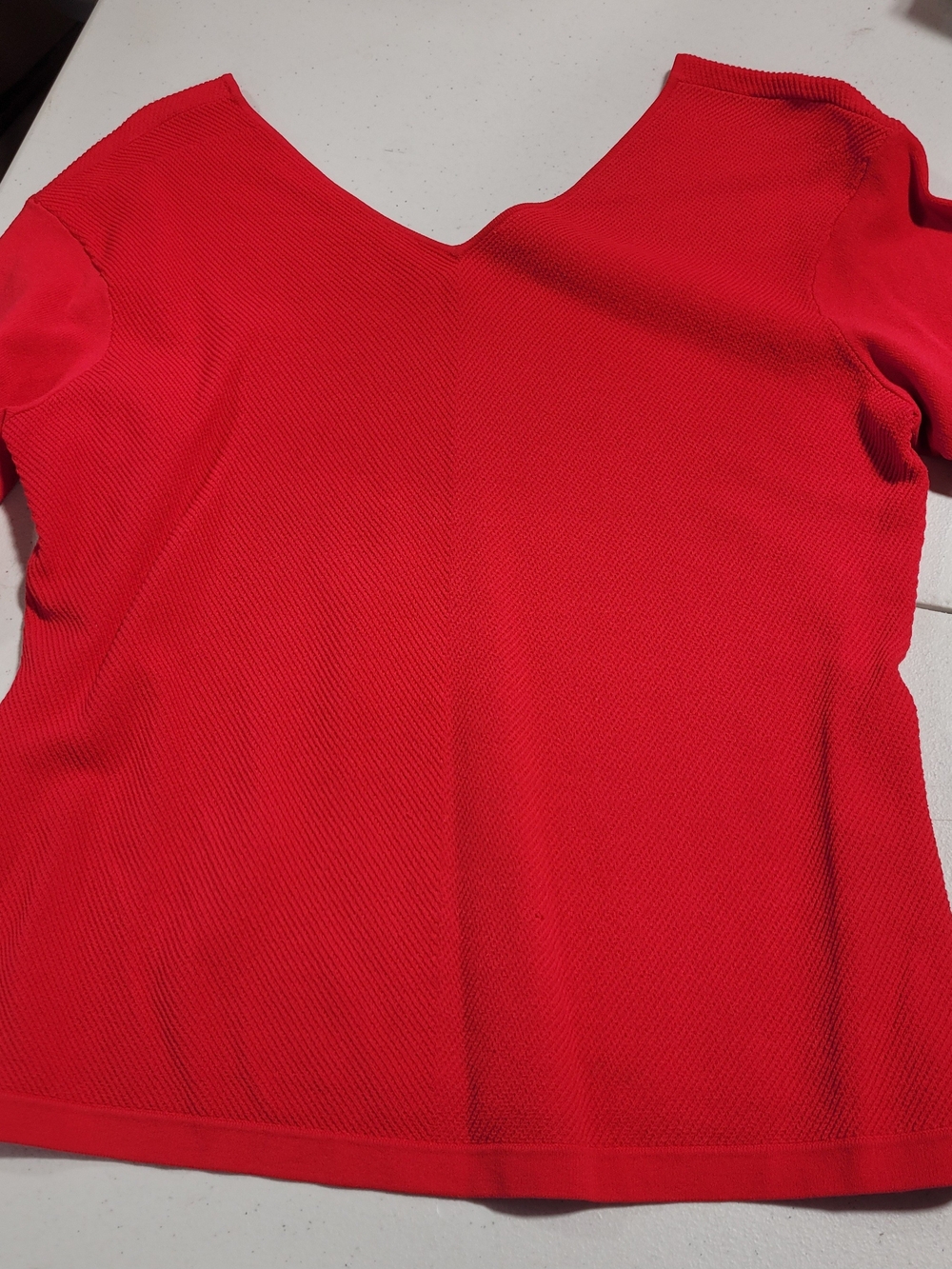 Carlisle Bright Red V-Neck Short Sleeve Top
